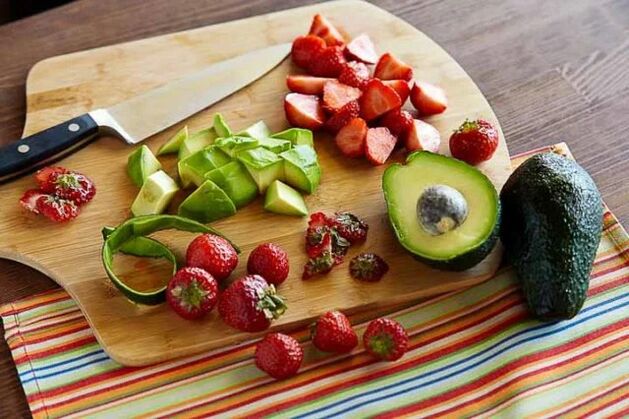 Avocado and strawberry